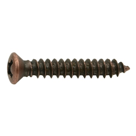 Midwest Fastener Sheet Metal Screw, #8 x 1 in, Bronze Plated Steel Oval Head Phillips Drive, 30 PK 63293